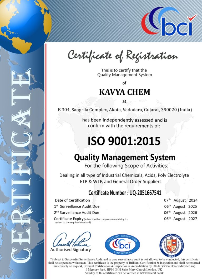 Kavyachem Certification